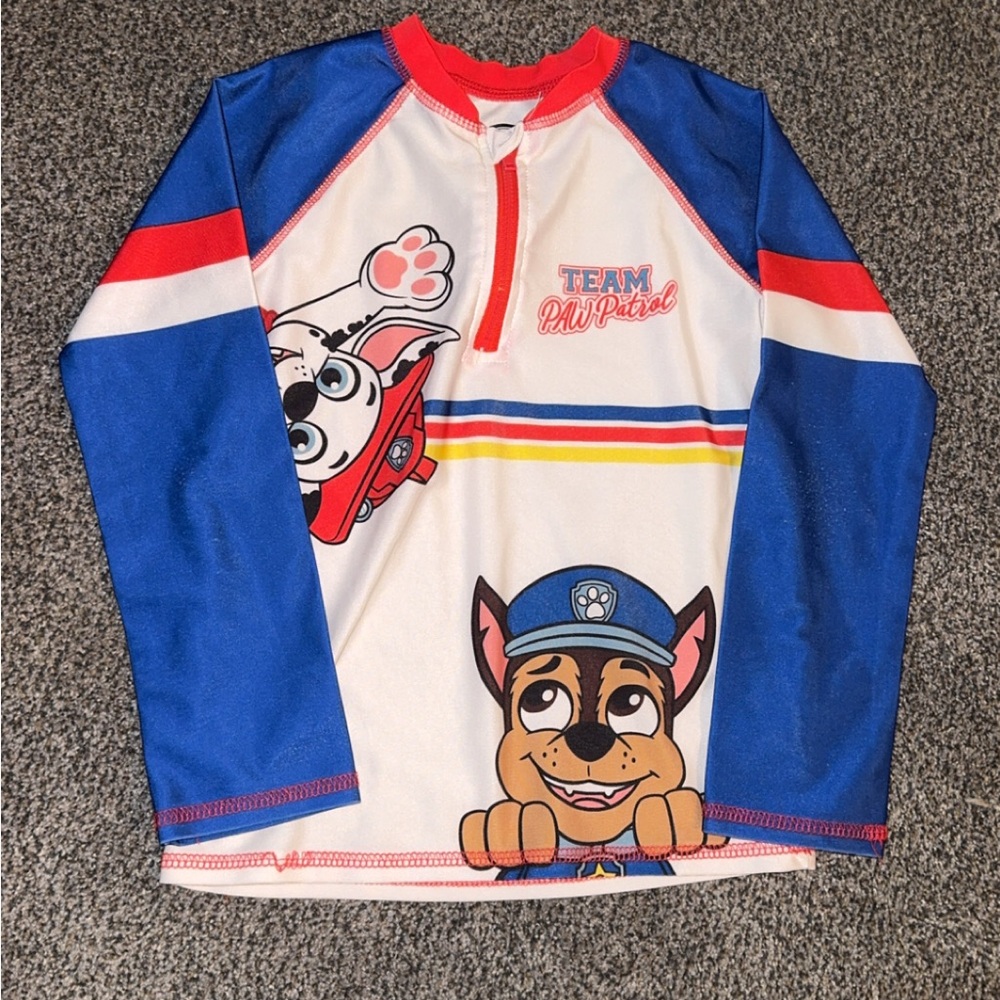 Paw Patrol Blue and Red Long Sleeve Swim Shirt